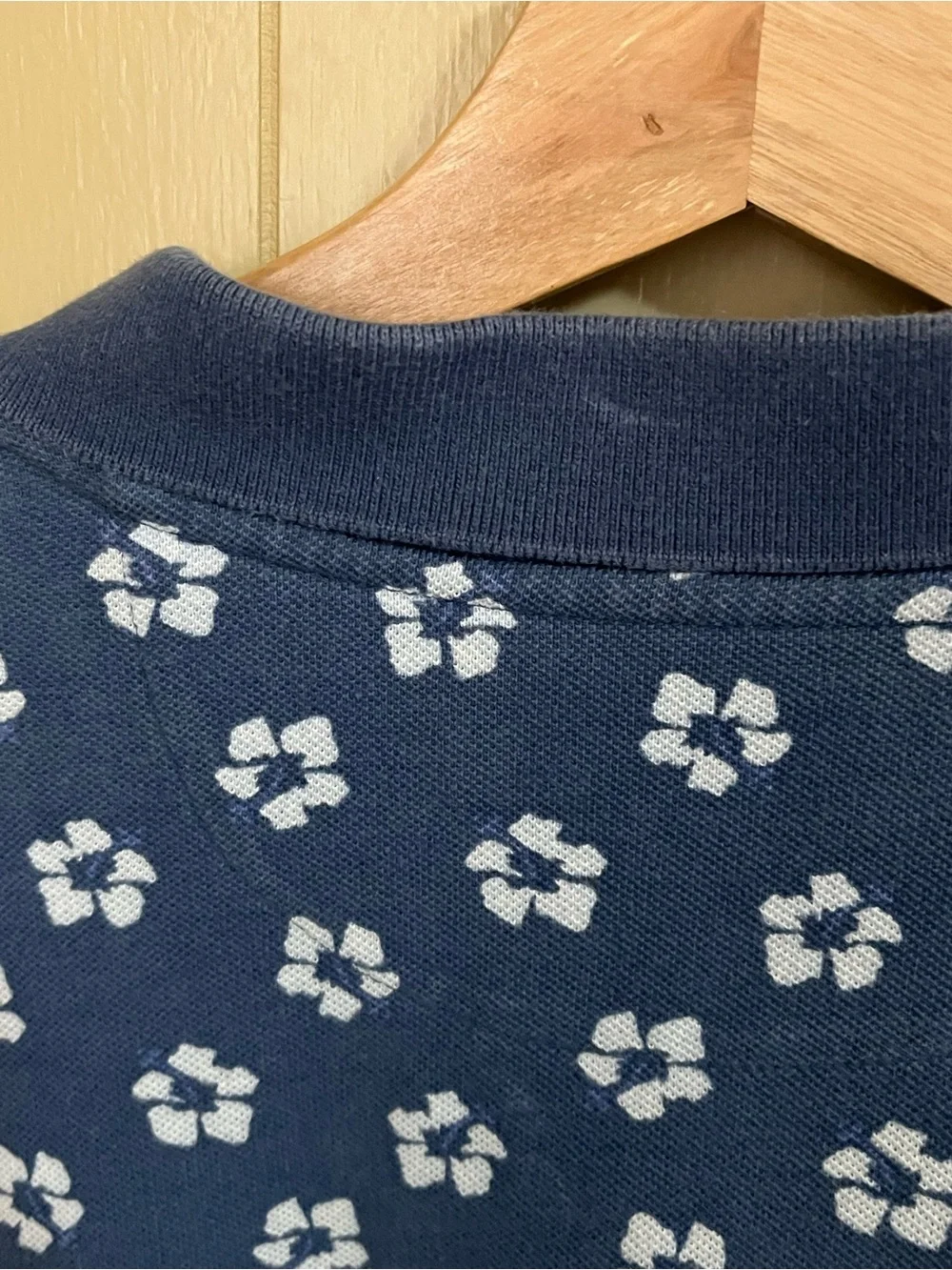 Polo Ralph Lauren 2XB Navy Polo with White Floral Print Faded See All Pics